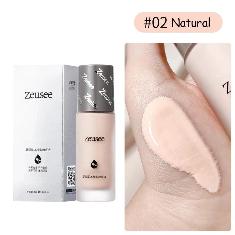 Face Base Liquid Foundation Makeup Concealer Waterproof Brighten Whitening Long Lasting Coverage Oil-control BB Cream Cosmetics Qme 02 natural color