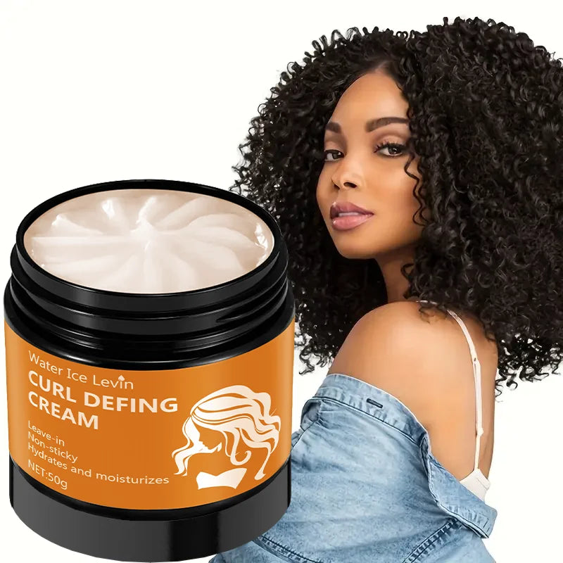 50g Black Castor Oil Curl Styling Cream - Moisturizing Hair Styling Cream Suitable for Normal Hair, Men and Women, with an Easy-To-Use and Portable Plant-Based Formula Qme