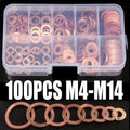 Crushed gasket gasket set flat ring sealing component classification kit Qme 100pcs set golden