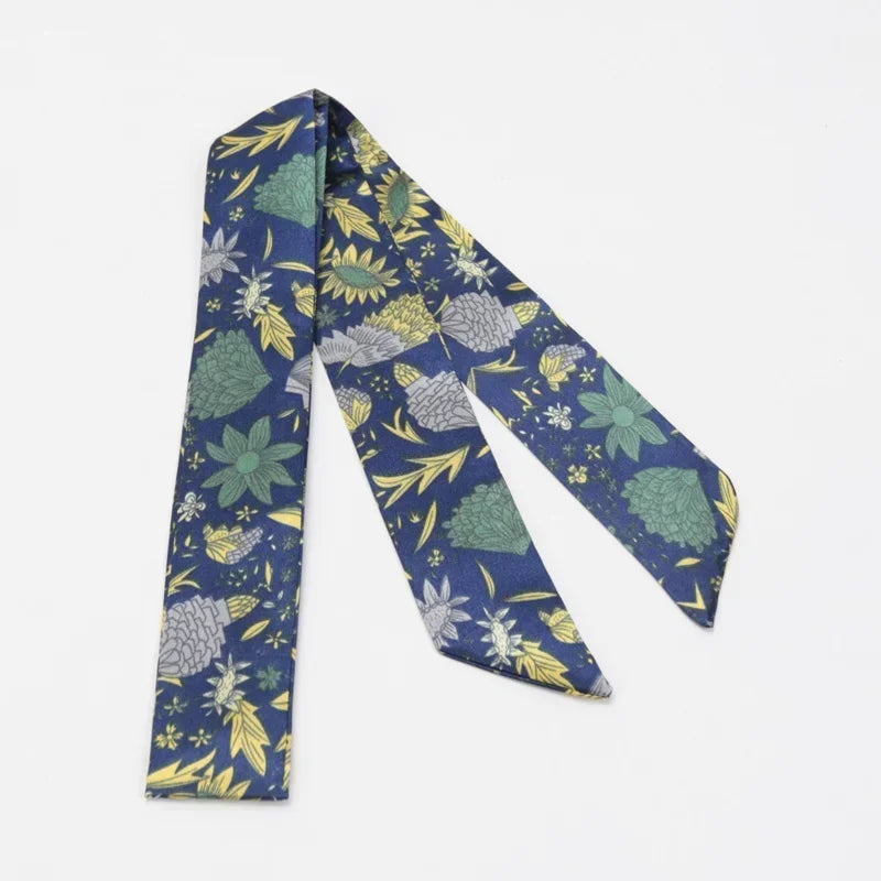 Skinny Scarf Hair Small Women Simple Handle Ribbon Fashion Printing Qme A-4