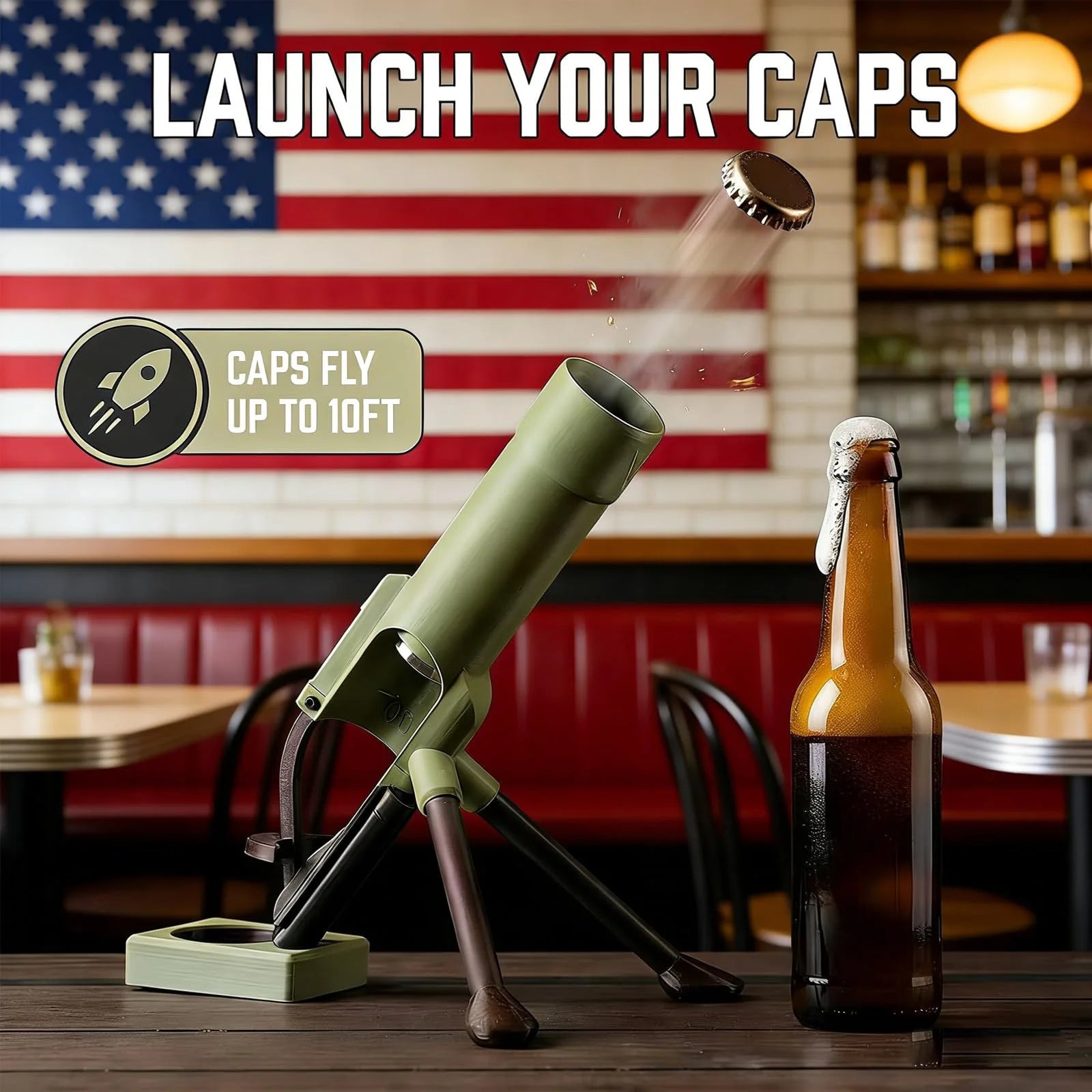 Portable Mortar Beer Opener Camping Outdoor Adventures Sturdy Manual Qme 500ML