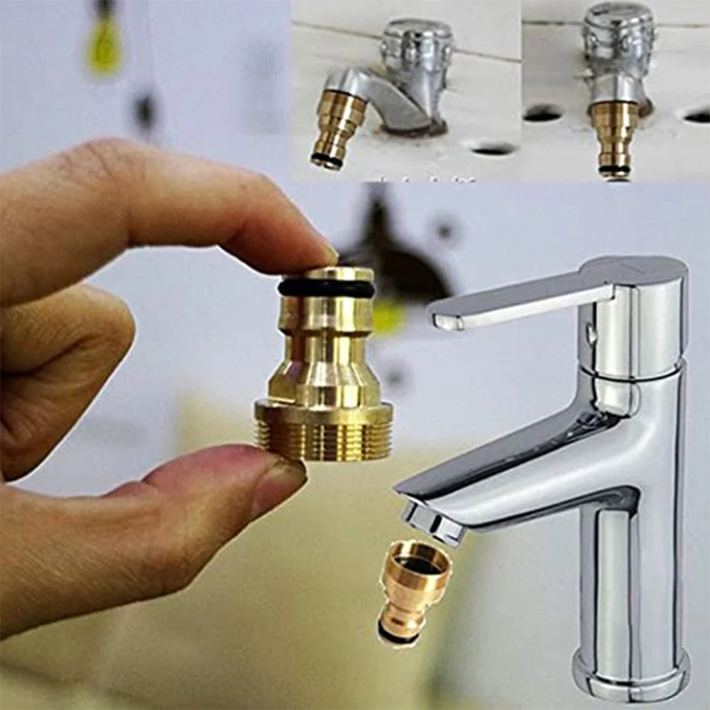 Universal Quick Threaded Tap Connector Adaptor Faucet Tap Connector Mixer Hose Adaptor Kitchen Bathroom Garden Tap Accessories Qme