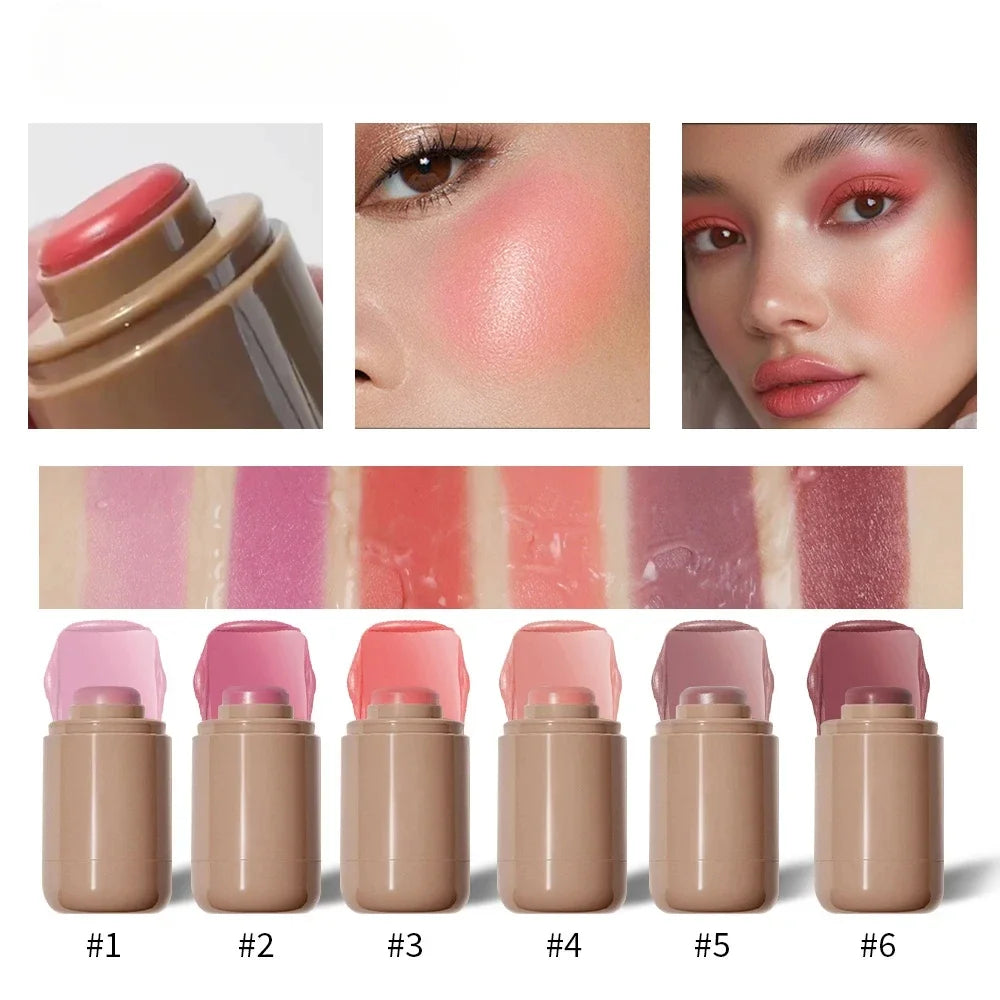 3in1 Cheek Lip Tinted Moistured Blush Stick Waterproof Easy Rouge Qme