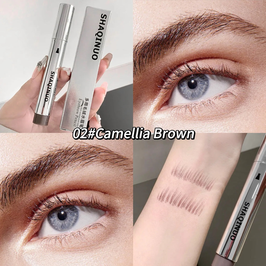 Liquid Eyebrow Brush Tint& Pencil&lasting Waterproof Anti Smudge Wild Qme Orange