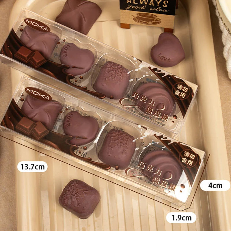 Creative Cute Simulated Chocolate Eraser Student Rubber Kawaii Qme