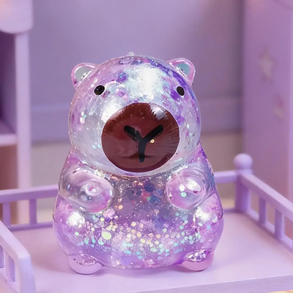 Glitter Capybara Bear Squishy Fidget Toy Colorful Sensory Stress Qme