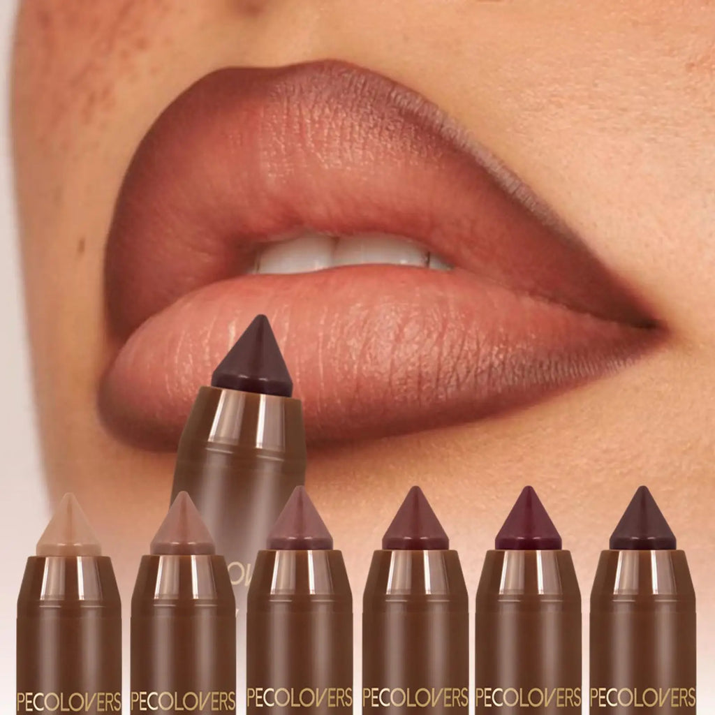 2In1 Matte Lipstick Pencil Waterproof Long Lasting Lip Brown Velvet Qme