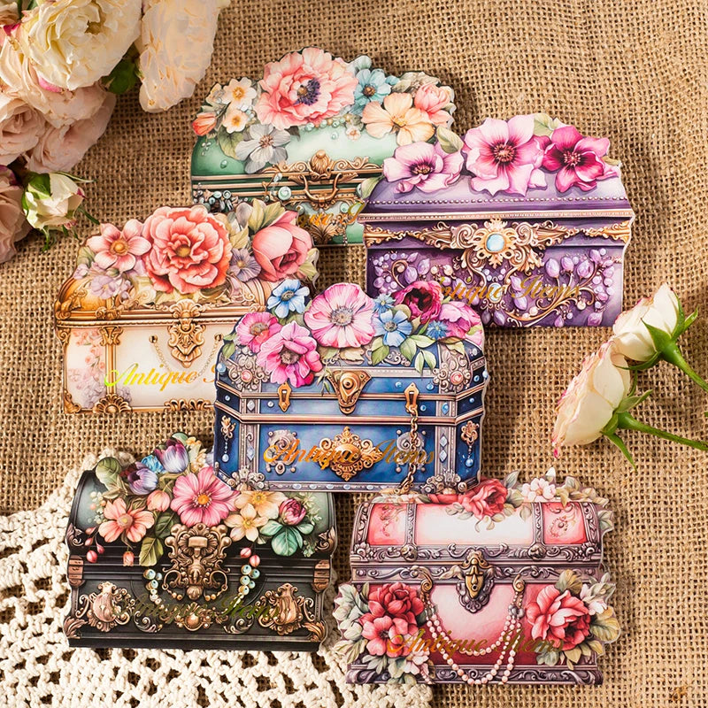 40 pcs Vintage Transparent PET Stickers pack INS Flowers Old items Decorative Scrapbooking material Diy junk journal supplies Qme