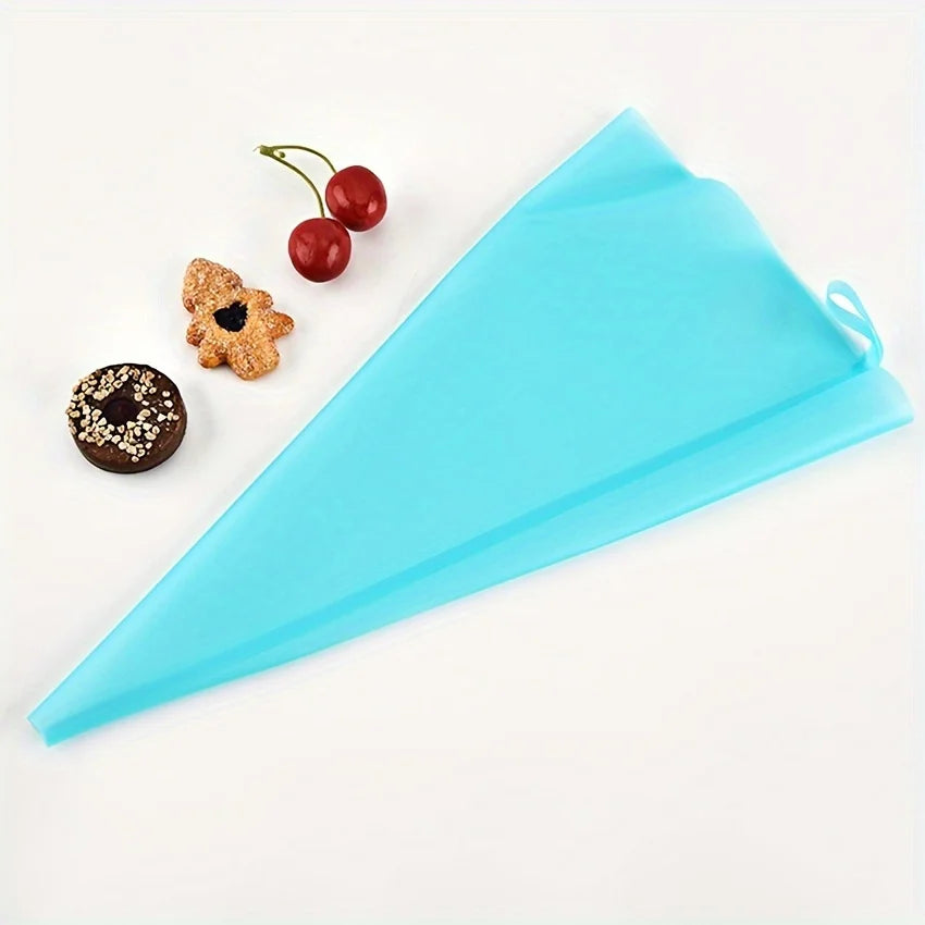 Set of 3 Reusable TPU Silicone Piping Bags - Perfect for Cream Pastry Baking and Cake Decorating! Qme