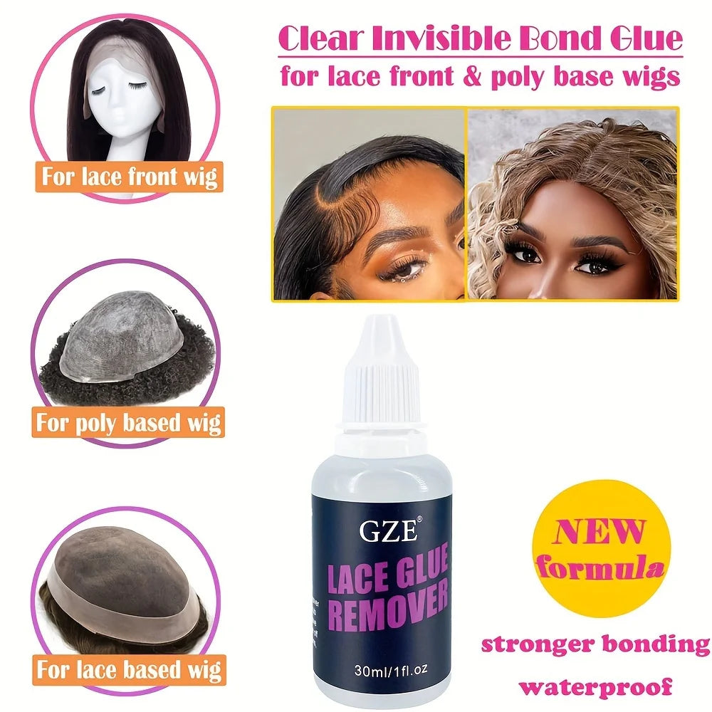 GZE LACE GLUE REMOVER - Professional Formula for Easily Removing Adhesive from Hair System, Lace Wigs, Toupees Without Residue Qme