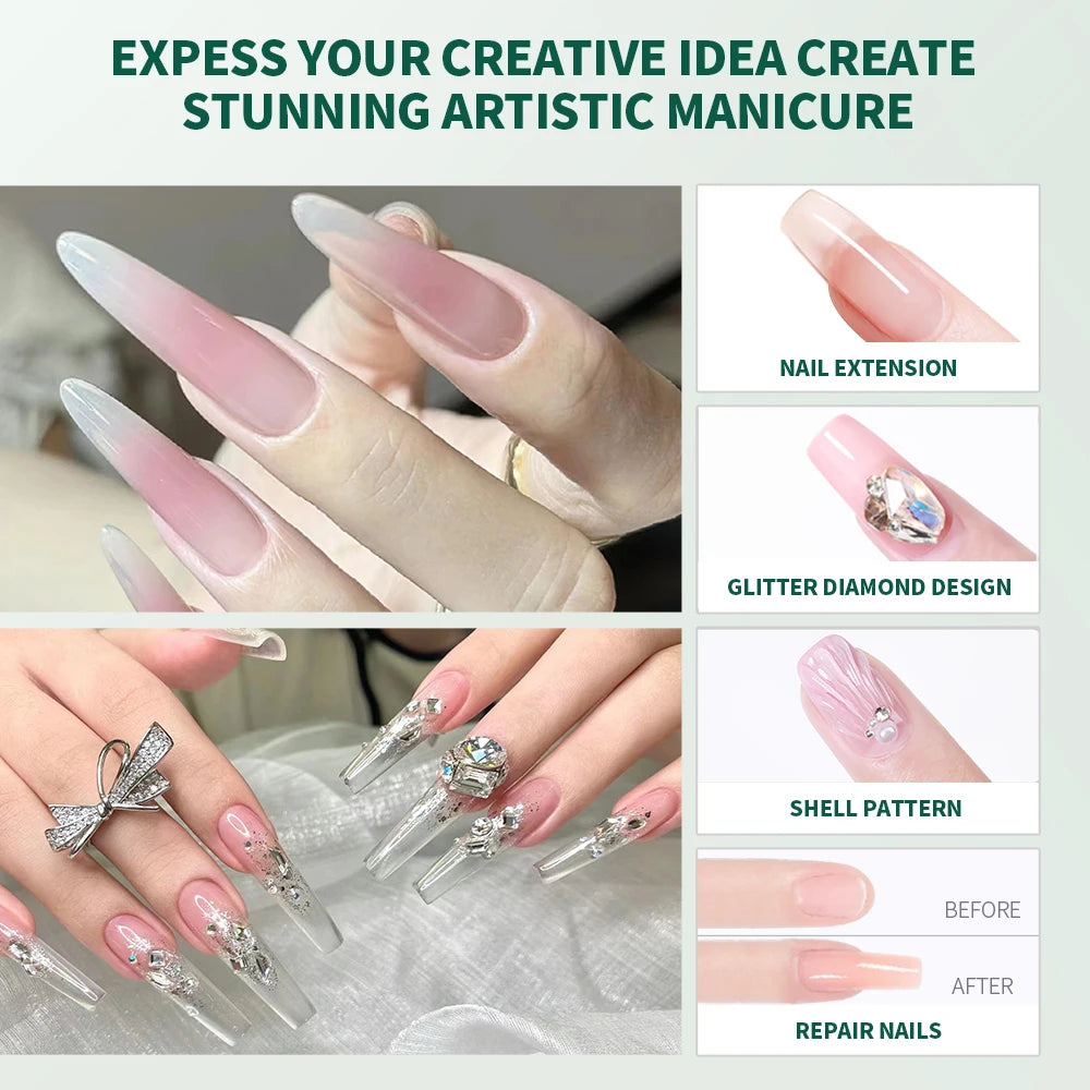 Nailpop Gel Builder Pink Nude Clear 3 Colors Professional Nail Art Qme