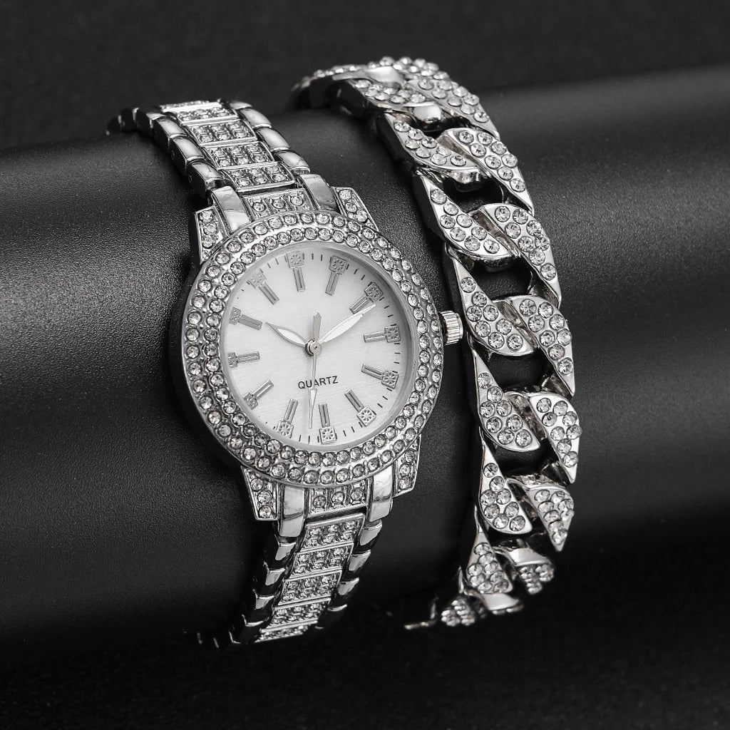 Luxe Vrouwen Horloges Volledige Rhinestone Rose Gold Dames Pols Horloges Vrouwen Armband Horloge Vrouwelijke Relogio Feminino Qme Silver