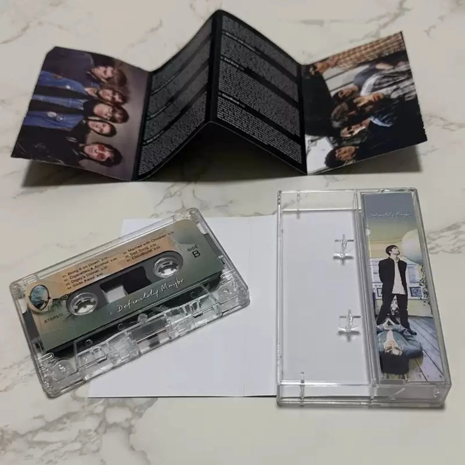 Retro British Rock Music Cassette Tape, Indoor Group Scene Themed Cover, Classic Britpop Track Collection Qme