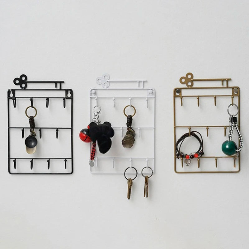 Wall Mounted Key Hook Clip Storage Rack Practical Multifunctional Qme