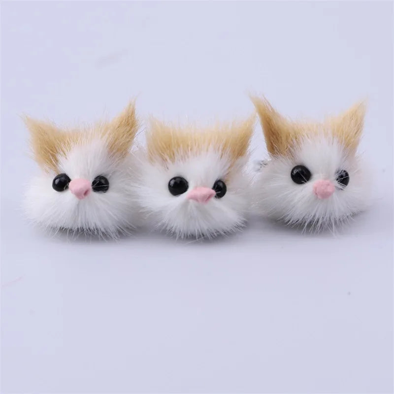 3pcs New Creative Cute Plush Cat Dog Animal Metal Open Ring Adjustable Jewelry Gift Box Set Birthday and Holiday Gifts Qme yellowish brown cat resizable