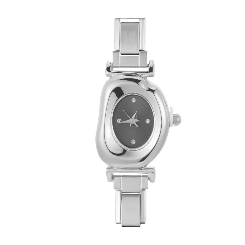 Fashion Women's Stainless Steel Square Triangle DIY Watch Bracelet