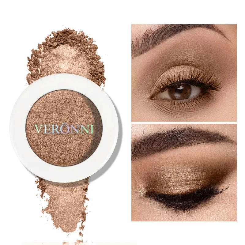 VERONNI Single Eyeshadow Matte Shimmer Glitter Pigment Waterproof