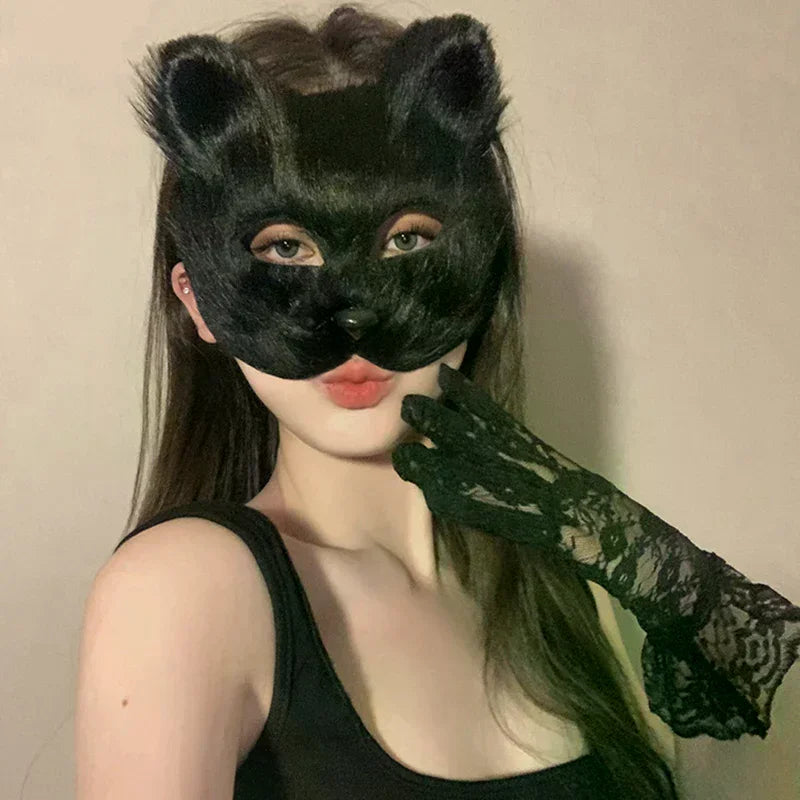 DIY Handmade Graffiti Half Face Therian Mask Blank Masks Hand Painted Qme
