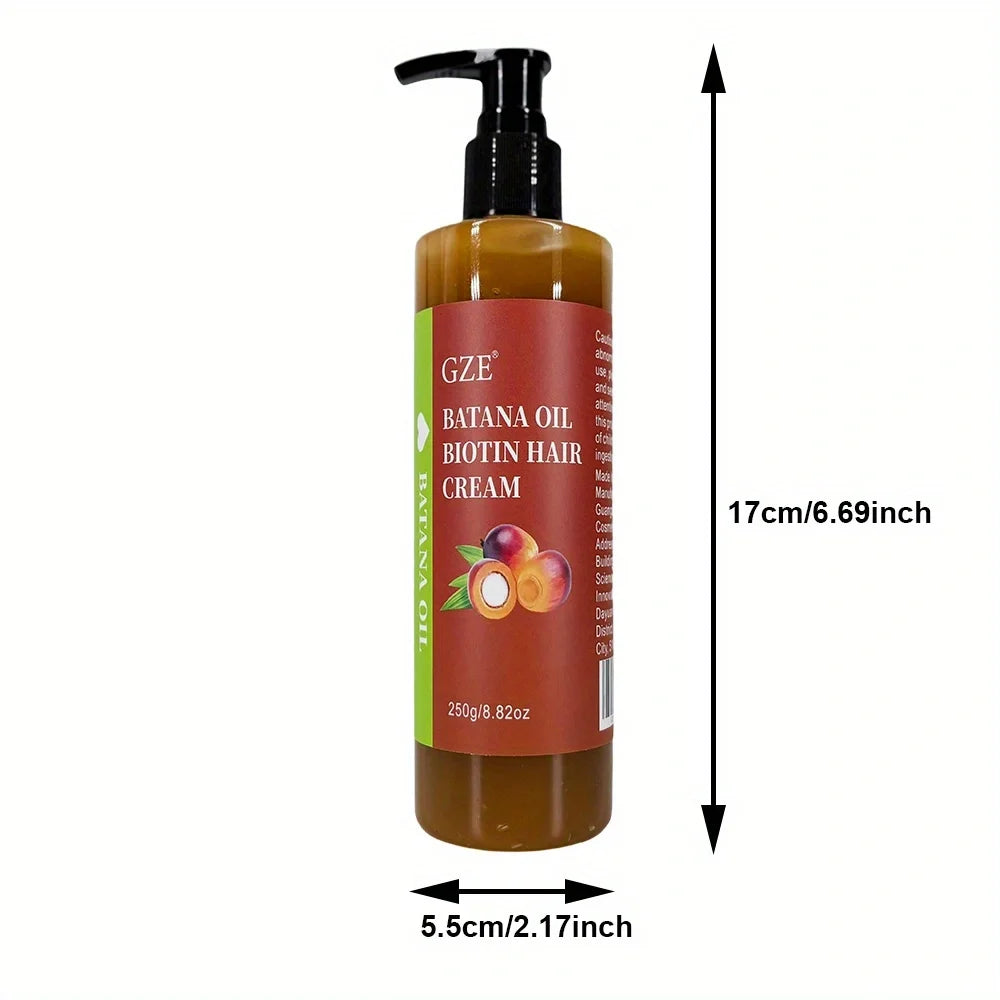 2 Pack GZE Batana Oil Biotin Hair Cream Strong Hair Anti-Breakage Repair Split Ends Silky For Dry Hair Qme