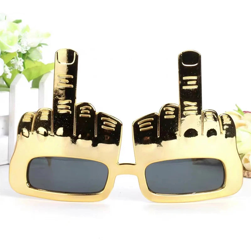 Creative Vertical Middle Finger Party Glasses Decoration Props Funny Qme