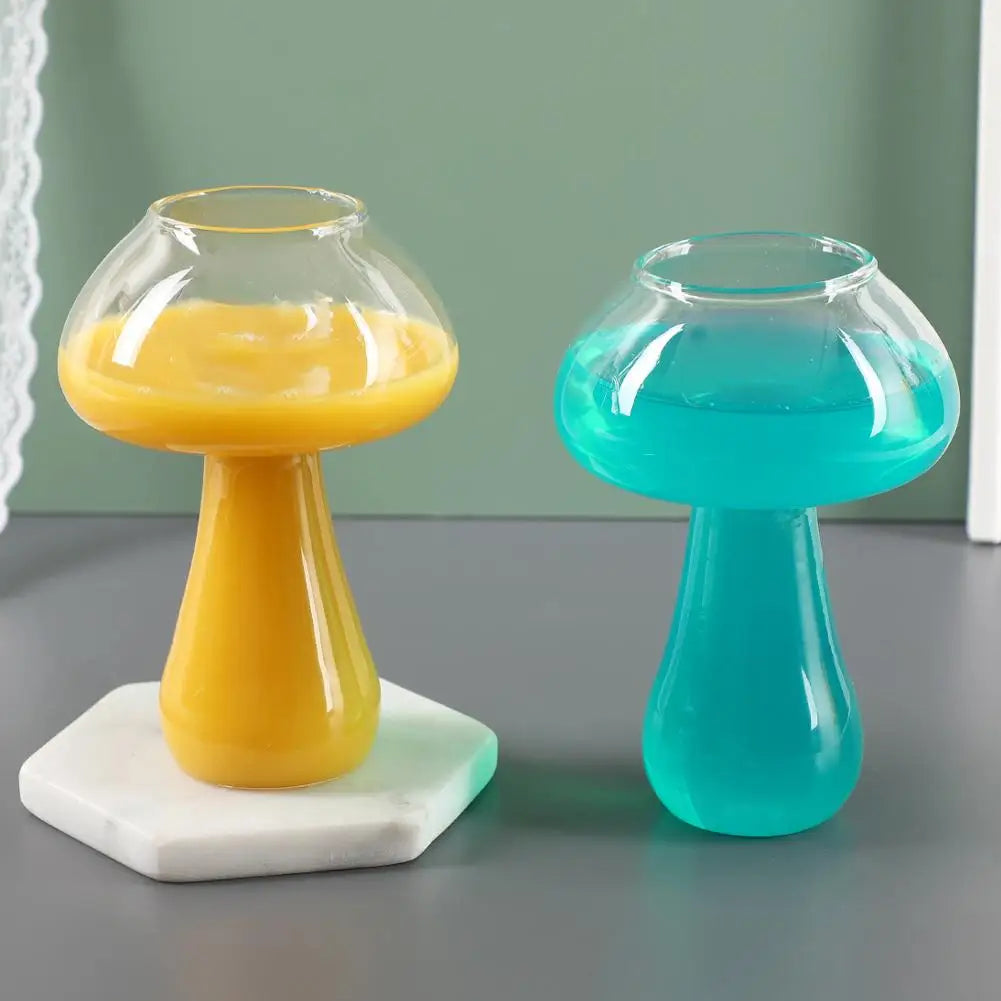Cocktail Glass Cup Mushroom Shape Drinking Glassware Martini Clear Qme