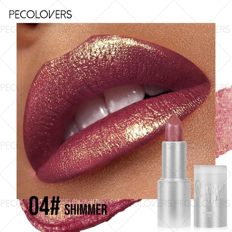 Glitter Lipstick Shiny Charming Lips Waterproof Sweatproof Suitable Qme 04