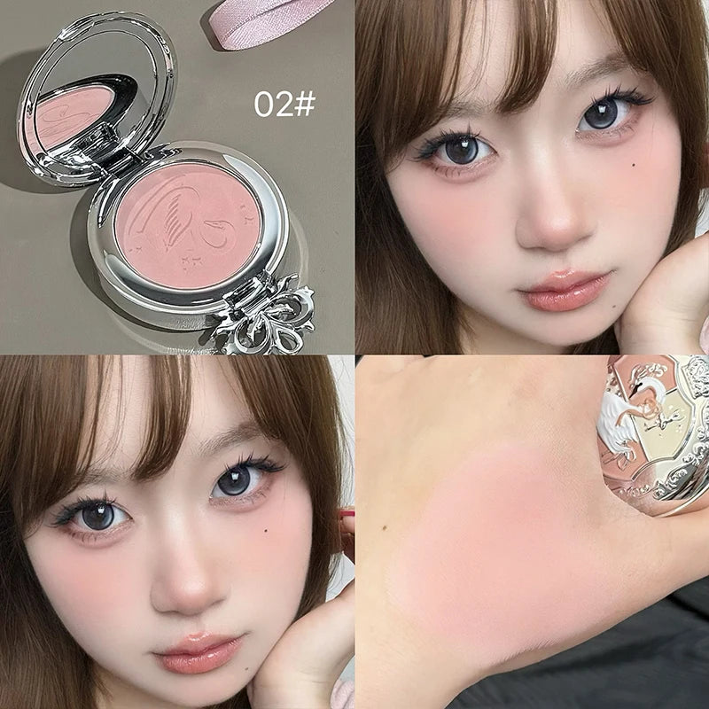 NICEKEY Pink Ballet Single Color Blush Powder Lasting Matte Monochrome Blush Whitening Delicate Blush Palette Contouring Shadow Qme 02