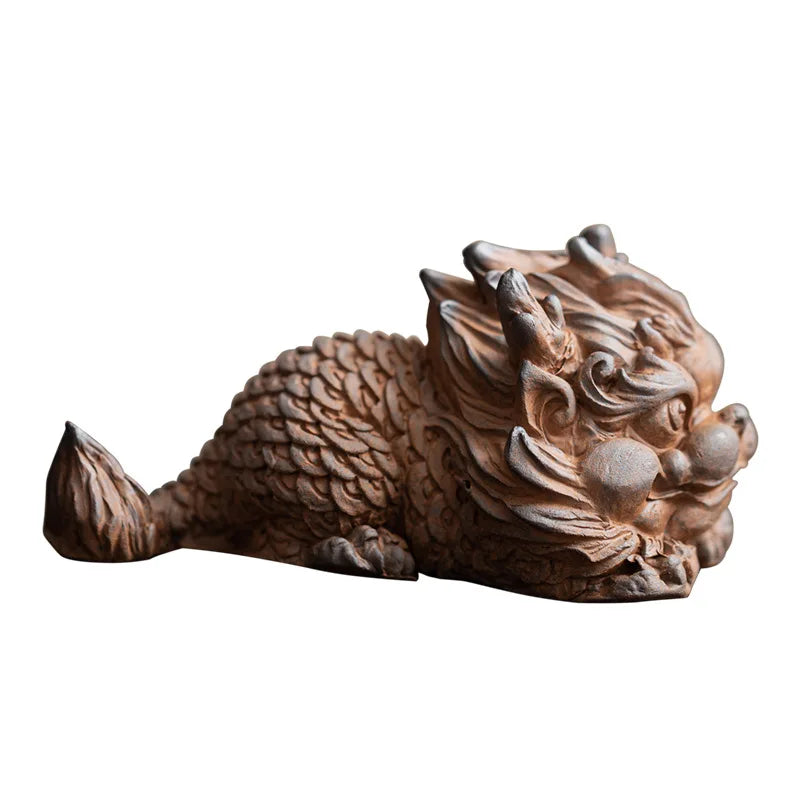 Old Rock Mud Unicorn Ornament Chinese Tea Pet Kung Fu Accessories Qme