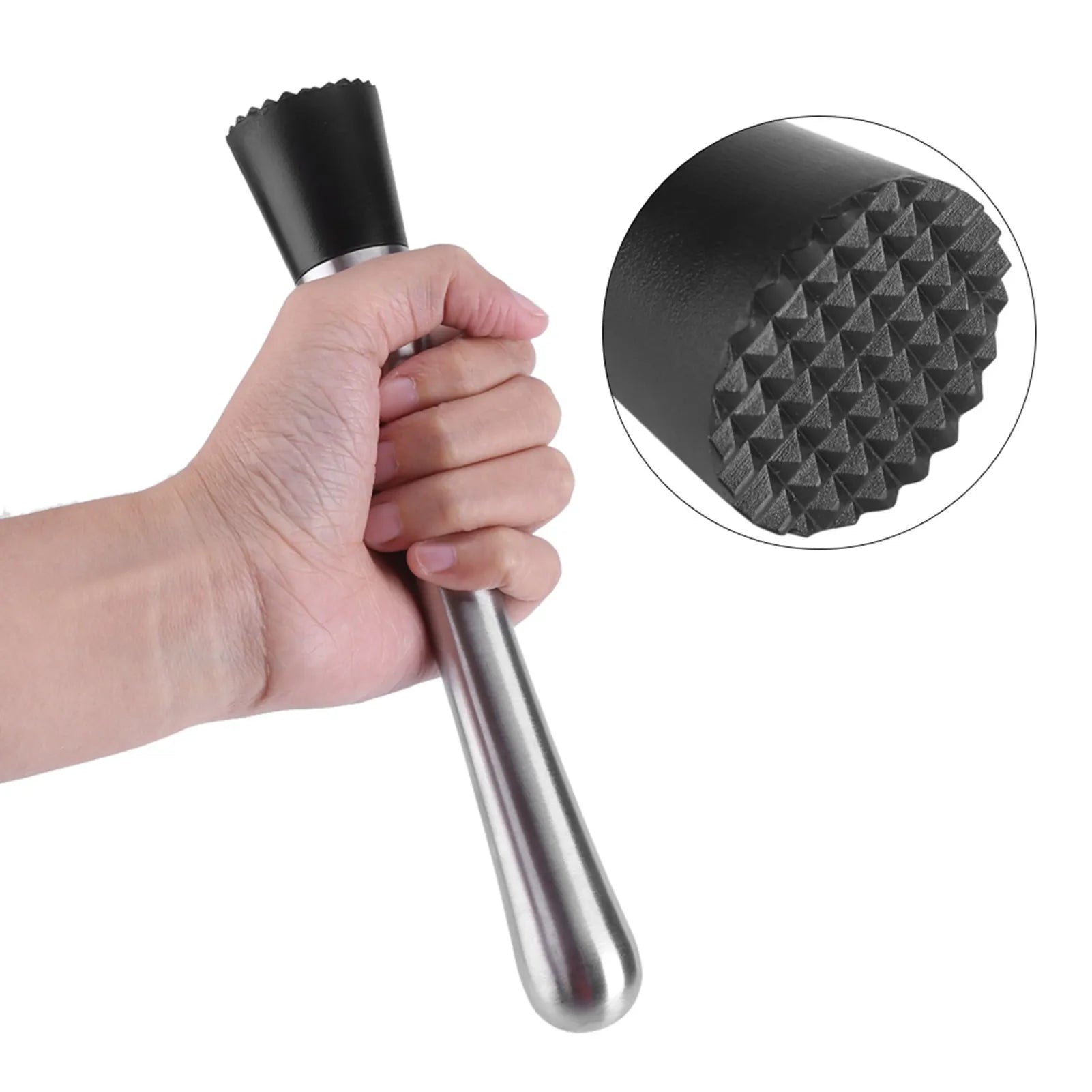 Stainless Steel Cocktail Muddler Mojito Masher Bar Stick Fruit Mixer Tool for DIY Cocktails Drinks Barware Accessories Qme