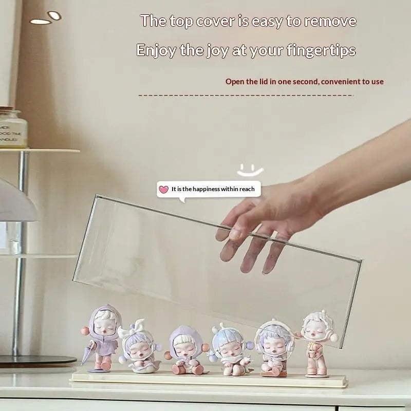 Storage Box Stackable Dustproof Rack Acrylic Doll Collectible Display Qme