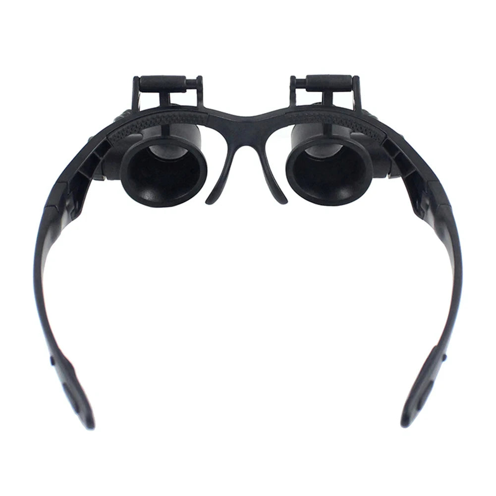 10X/15X/20X/25X Lens Observation Head Wearing Magnifier Glasses Loupes with LED Qme