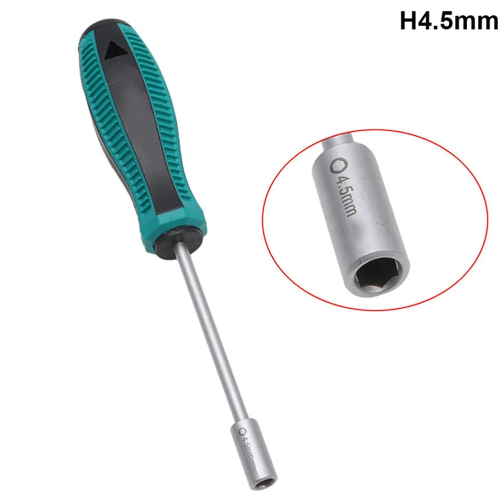 1pc Metal Socket Driver Wrench Screwdriver Hex Nut Key Nutdriver 3-6mm Screw Driver With Hanging Hole Socket Screwdriver Tools Qme 4.5mm