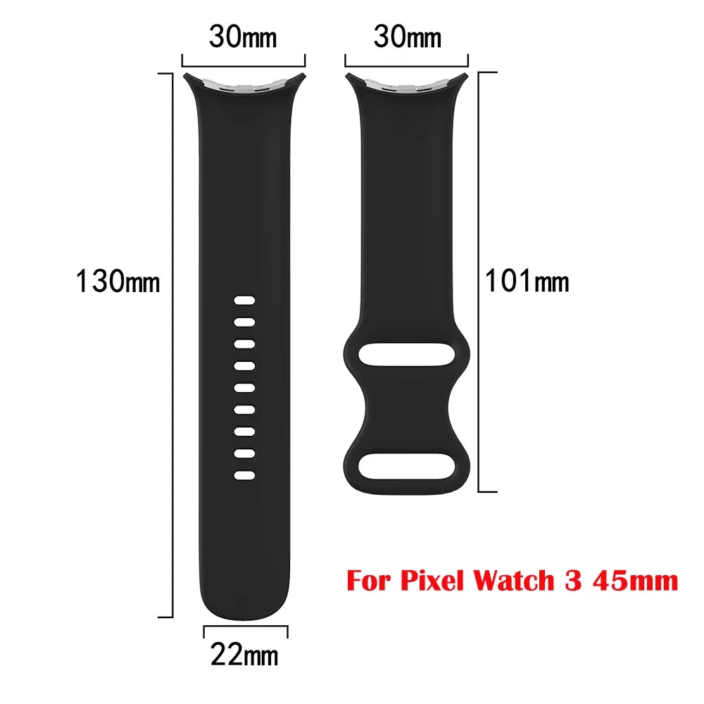 Silicone Strap for Google Pixel Watch 3 41 45mm Butterfly Buckle Sport Bracelet Correa for Google Pixel 2 1 Watch Accessories Qme