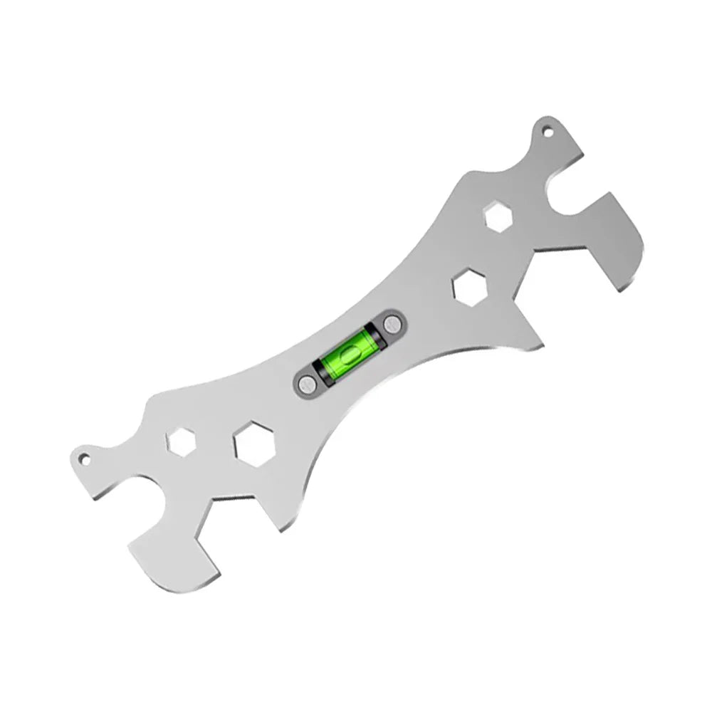 Multifunctional Wrench Bend Angle Leveling Wrench Shower Faucet Universal Repair Wrench Bathroom Maintenance and Installation Qme Silver