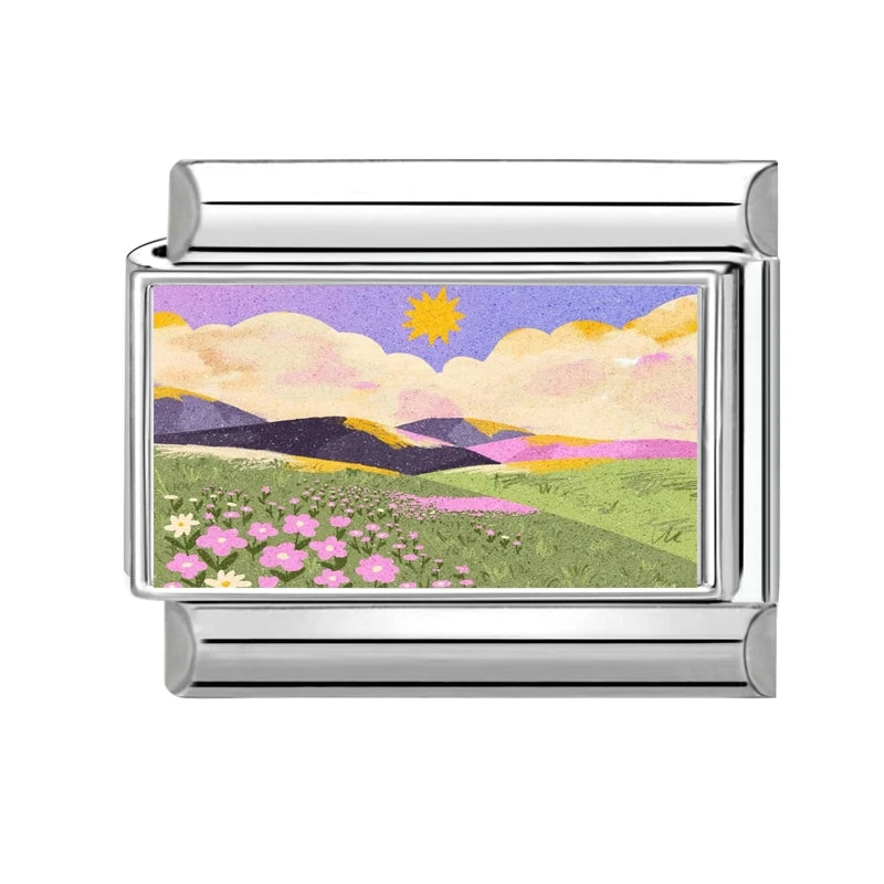2026 Snow Mountain Pine Tree Sun Villa Italian Charm Links Fit