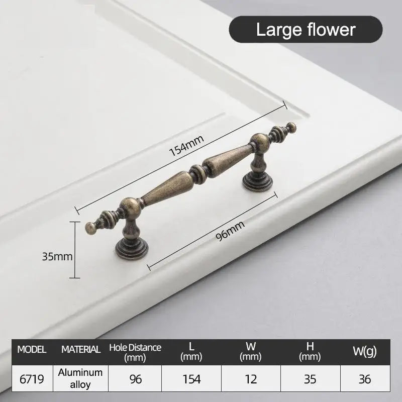 Single-hole Drawer Knob Aluminum Alloy Cupboard Handle Vintage Qme C2 92MM