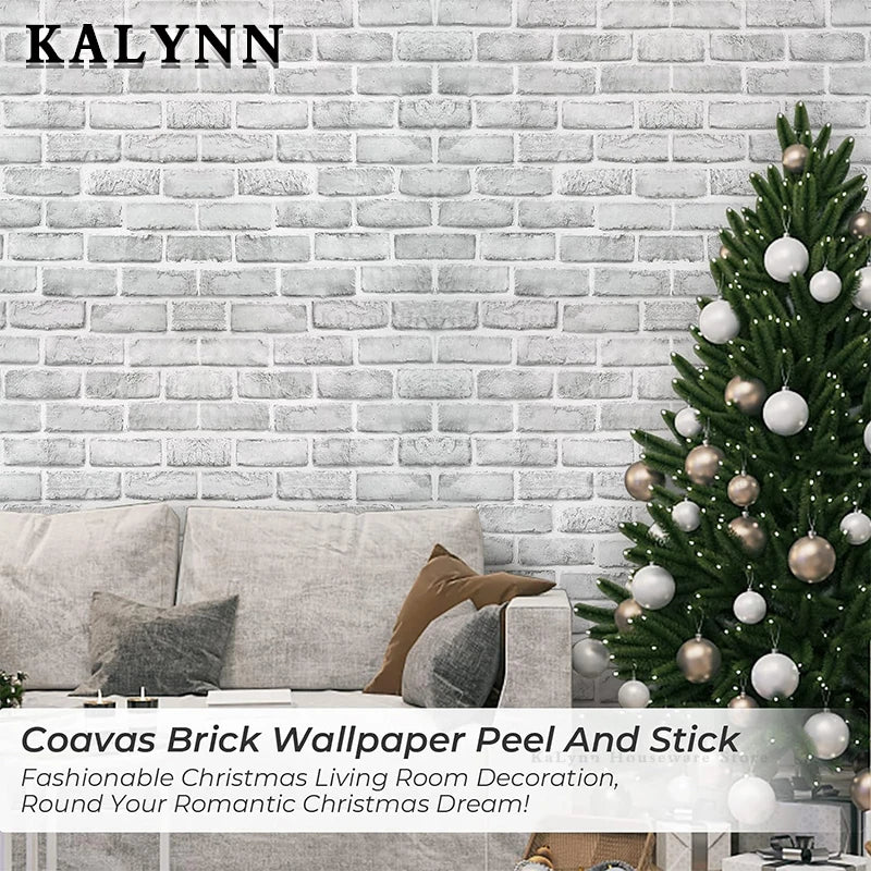 Brick Wallpaper Peel Stick Self-adhesive Wall Paper Grey Contact Pape Qme