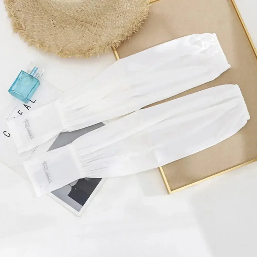 Summer Loose Sunscreen Driving Ice Silk Sleeve Female Long Length UV Protection Arm Arm Glove Sleeves Super Soft Breathable Qme