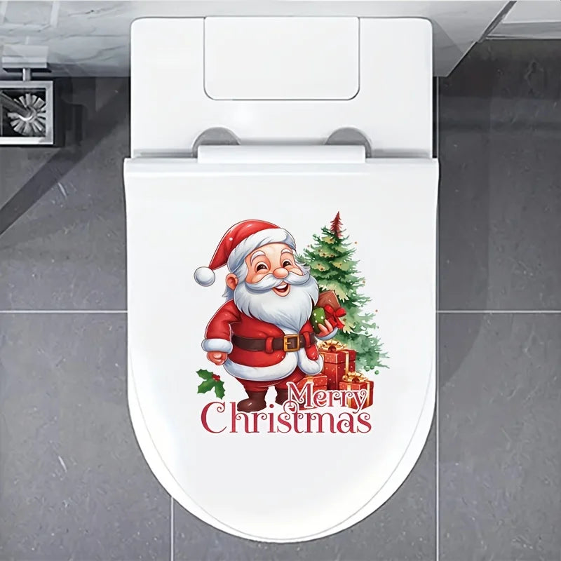 1Pc, Santa Claus sticker, toilet tank sticker, home wall decoration products, toilet sticker, door sticker. Qme