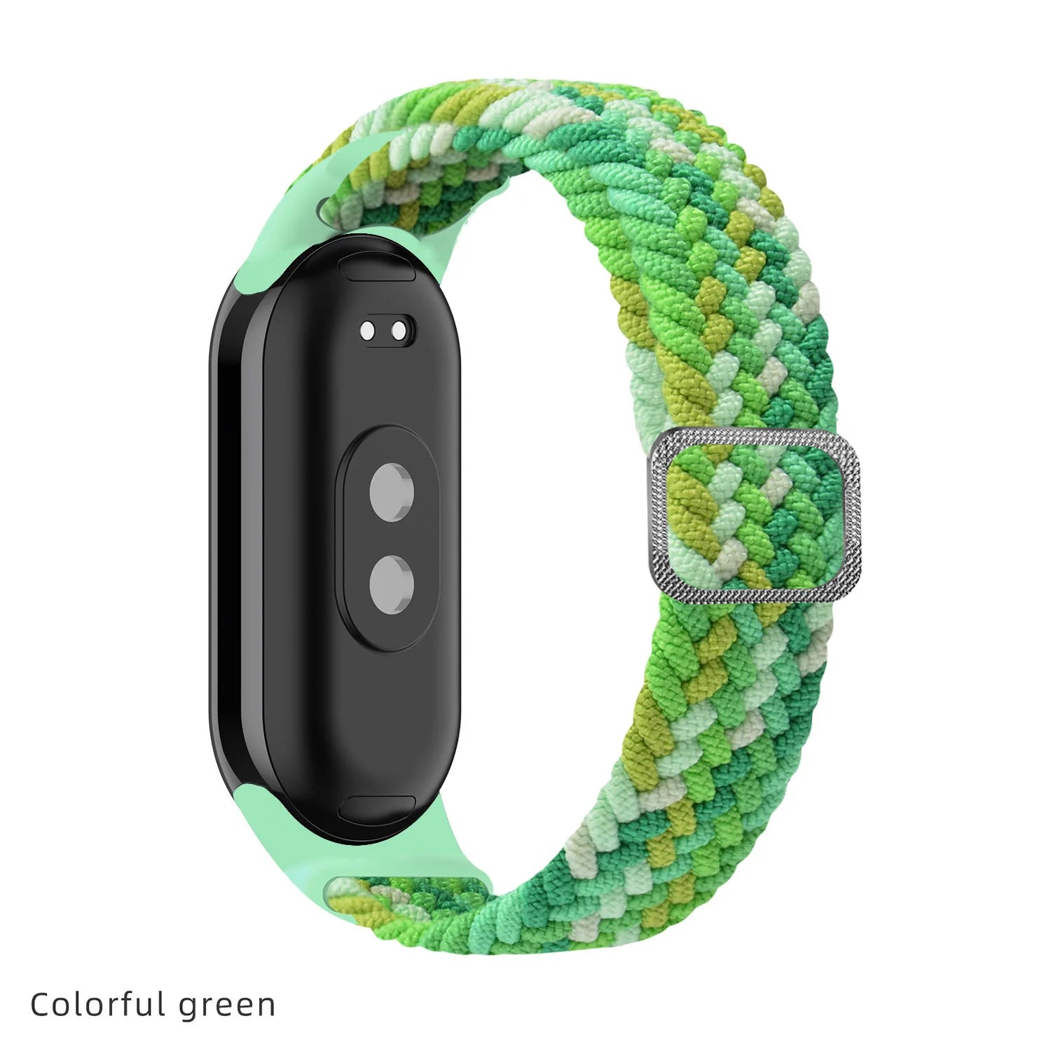 Elastic Nylon Adjustable Watchband for Xiaomi Mi Band 8 / NFC Replacement Bracelet Men Women Sport Strap Qme Colorful Green