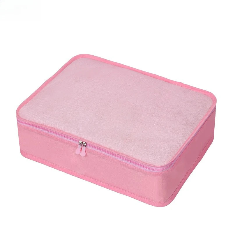 Travel Storage Bag, Mesh Bag Storage Set, Multifunctional Storage Bag, Luggage Storage Bag, Multi-Purpose Qme Pink 1pc