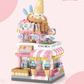 Restaurant Dessert Coffee Pet Fruit Store Street View Food House Building Blocks Kit Girls Bricks Model Kids Boy Toy Child Gifts Qme Opp bag