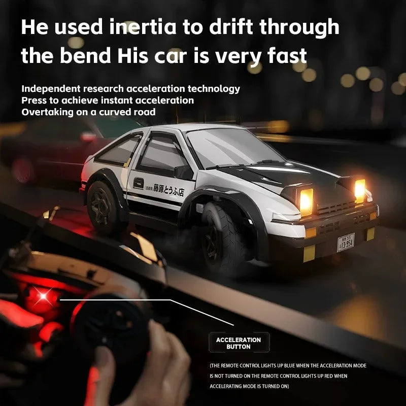 1:64 Desktop RC Drift Car 2.4G High-Speed Racing Car Four-Wheel Mini Desktop Remote Control Car Electric Toy for game party gift Qme