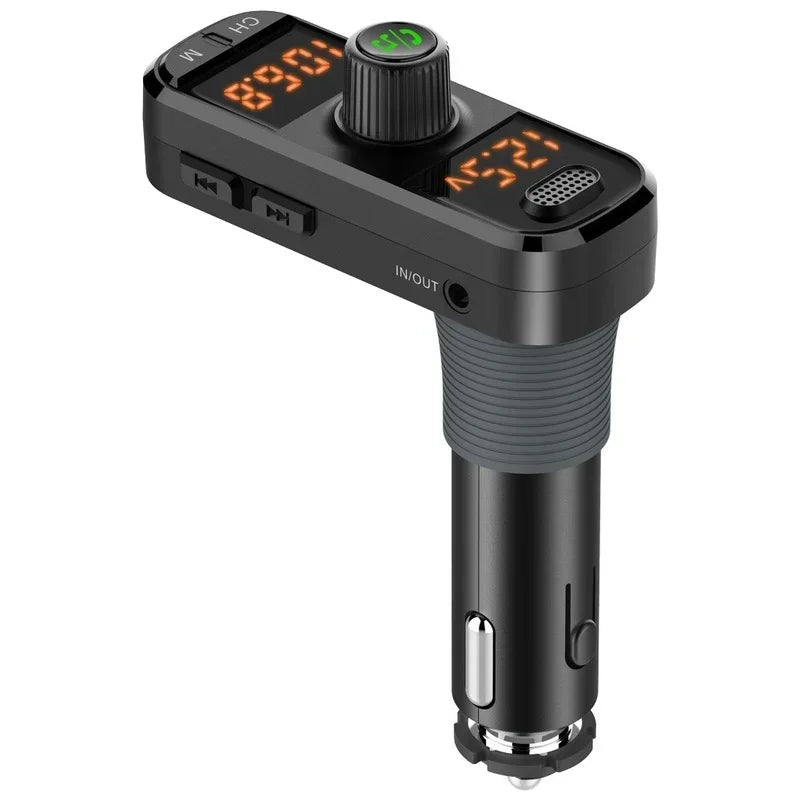 Car Mp3 Car Bluetooth Receiver FM Transmitter 7 Color Ambient Light Dual Screen Dual Display PD+QC3.0BC70 Qme
