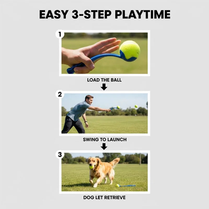 Dog throwing ball launcher, tennis launcher, outdoor training dog toys Qme