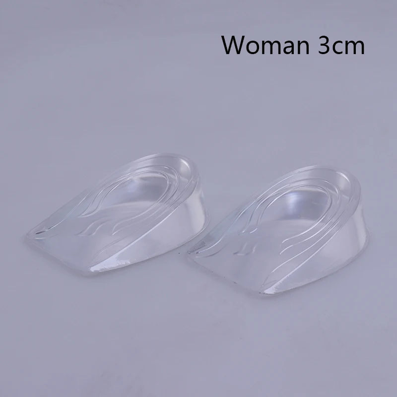 1 Pair Height Lift Men Women Shoes Insole Silicone Heel Insert Qme Woman 3cm