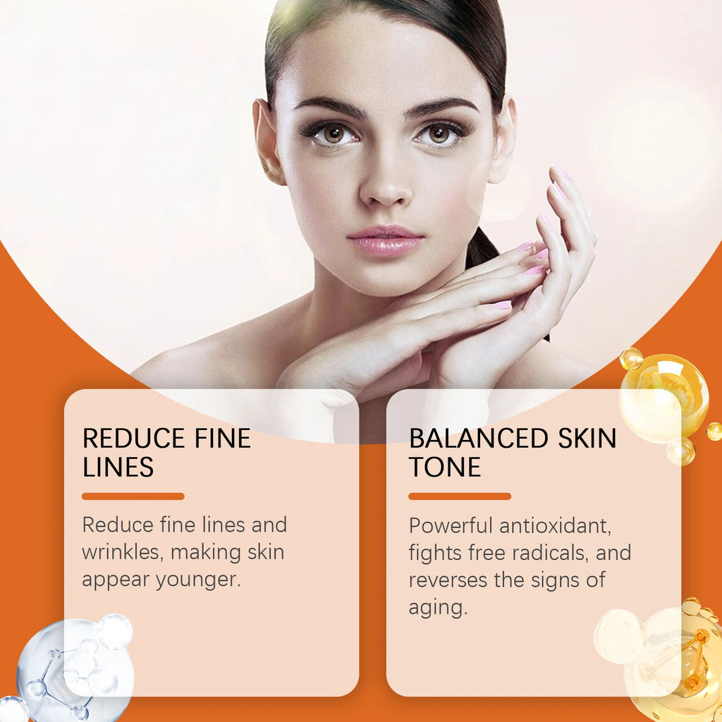Vitamin C Facial Essence Dark Spot Remover Brightening Moisturizing Firming Serum Fade Fine Lines Improve Dullness Facial Skin Qme
