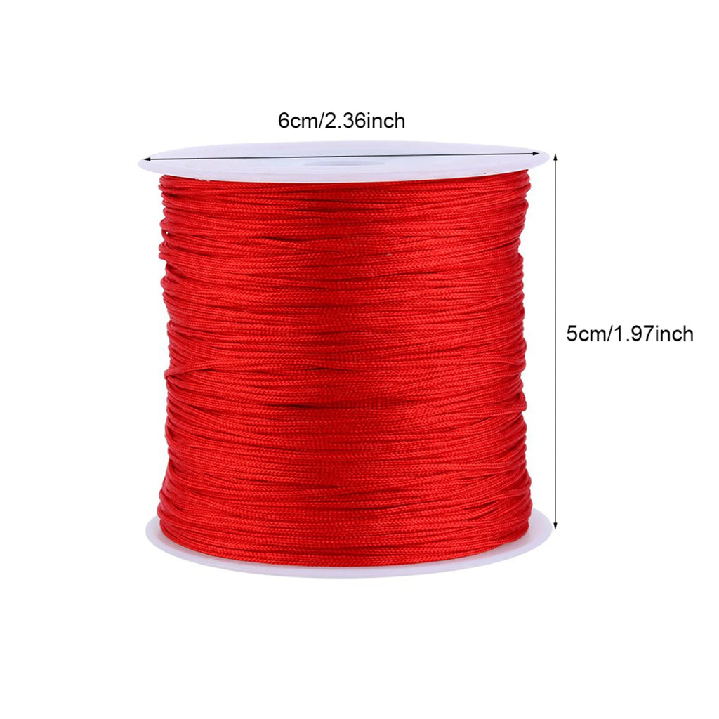 Nylon Chinese Knot Cord 100M X 0.8mm Nylon Chinese Knot Cord Rattail Macrame Shamballa Thread String Red Nylon Macrame Knot Cord Qme