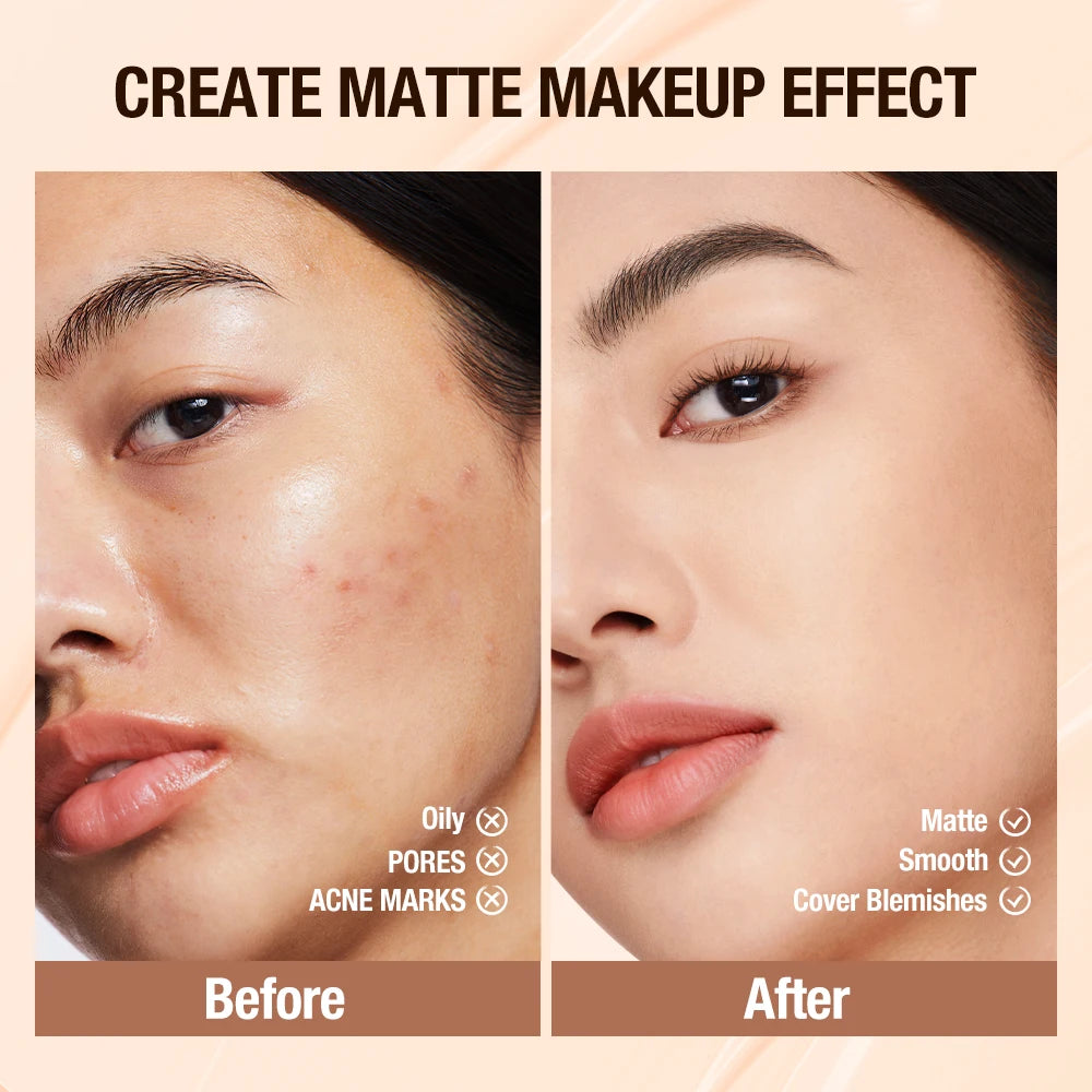 O TWO Liquid Foundation Cream Face Coverage Makeup Base Soft Mist Qme