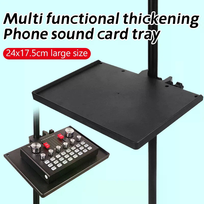 Microphone Stand Soundcard Tray Clip Holder Live Tripod Bracket Mic Qme